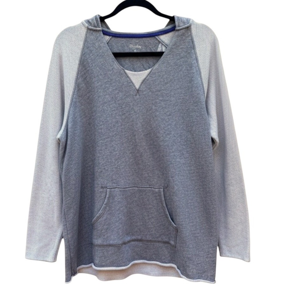 Calvin Klein Performance Womens 2X Grey Quick Dry Raglan V-Neck Hoodie Pullover